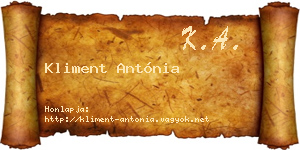 Kliment Antónia névjegykártya