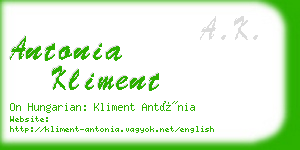antonia kliment business card